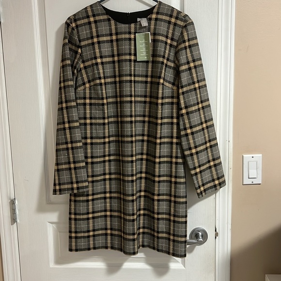 NWT HM cream and black long sleeved shift dress - Picture 11 of 11